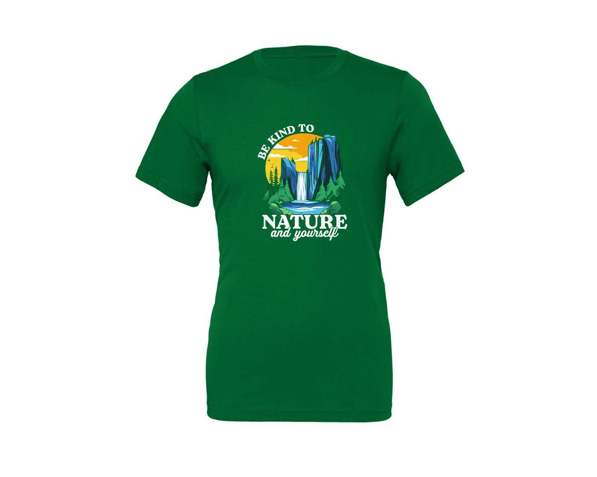 brand:Generic|color:Kelly|Be Kind To Nature And Yourself Graphic T-Shirt