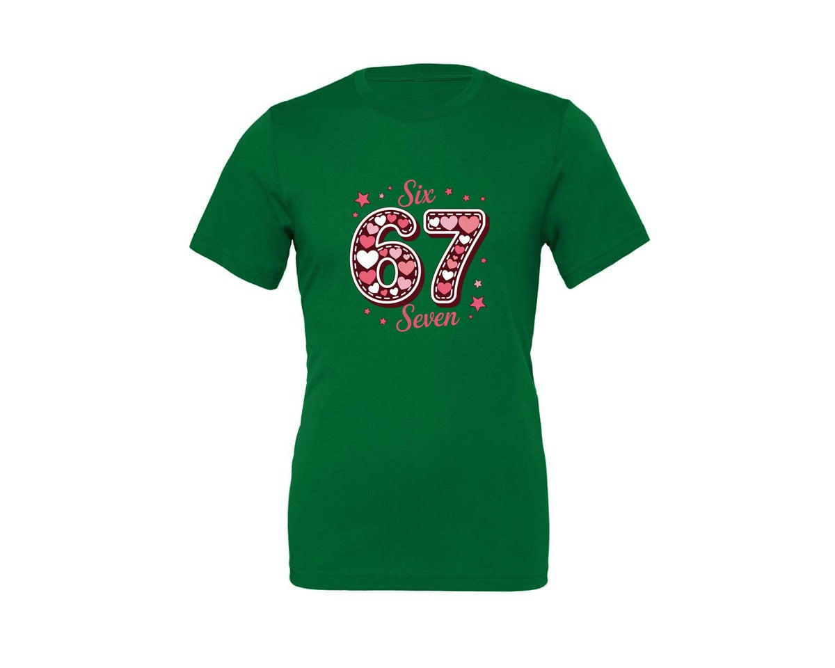 brand:Generic|color:Kelly|Funny 6 7 Valentine Valentines Day Graphic T-Shirt