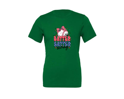 brand:Generic|color:Kelly|Girly Baseball Hey Batter Batter Graphic T-Shirt