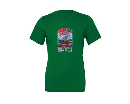 brand:Generic|color:Kelly|American Cowboy Wild West Vintage Graphic T-Shirt