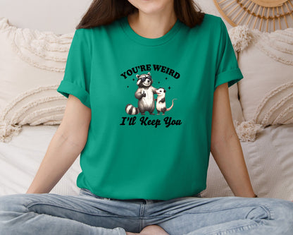 brand:Bella Canvas|color:Kelly|Sarcastic Funny Raccoon Possum Weird Graphic T-Shirt