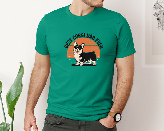 Best Corgi Dad Ever Fathers Day Graphic T-Shirt