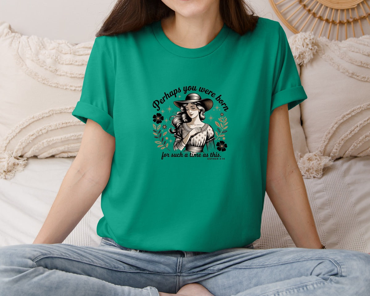 brand:Bella Canvas|color:Kelly|Perhaps You Were Born Christian 2 Graphic T-Shirt