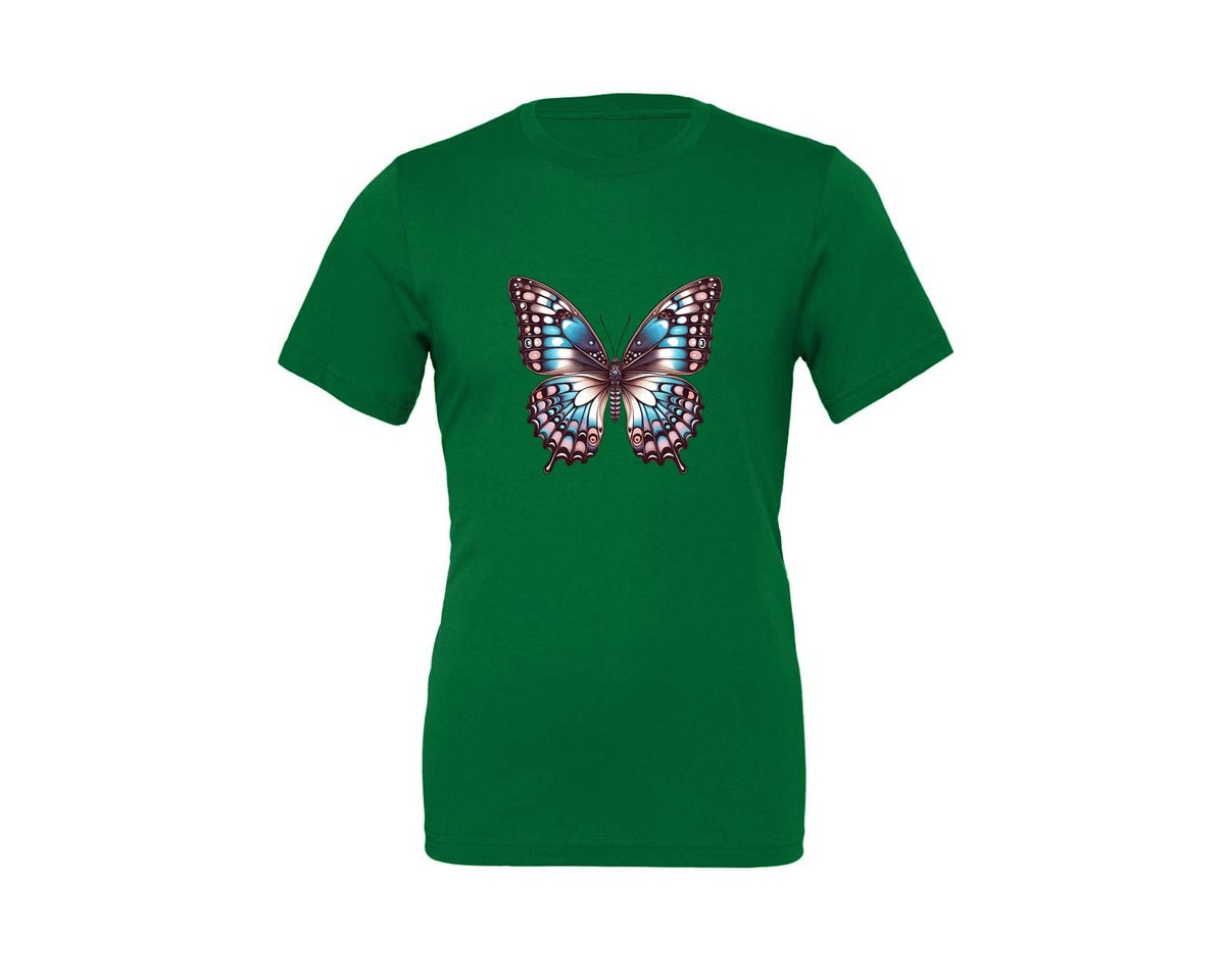 brand:Generic|color:Kelly|Beautiful Butterfly Transparent Clip Graphic T-Shirt