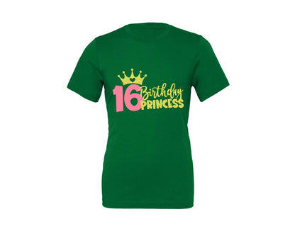 brand:Generic|color:Kelly|Sixteenth Birthday Princess Graphic T-Shirt