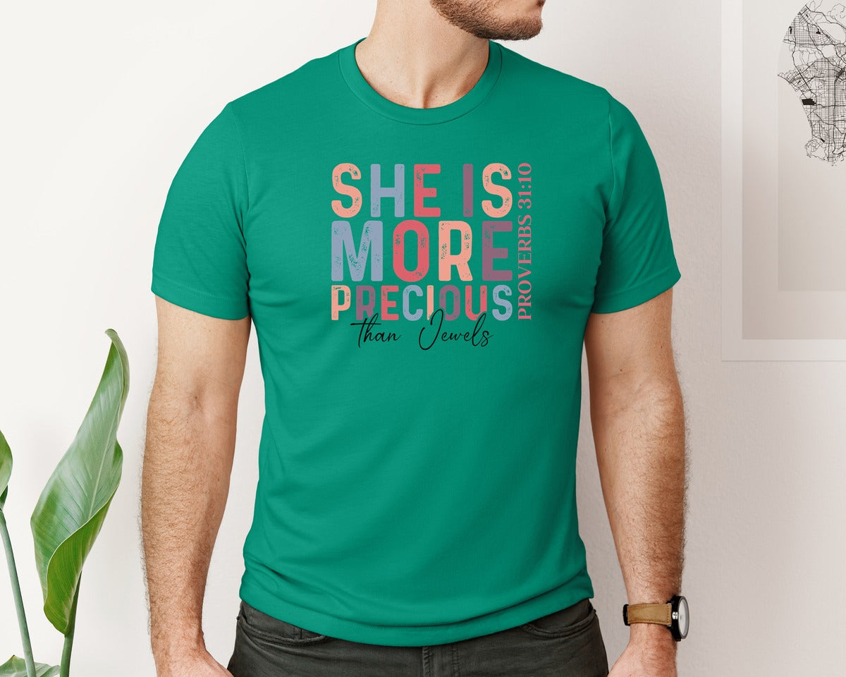 brand:Bella Canvas|color:Kelly|Christian Quotes Mom Bible Verse Graphic T-Shirt