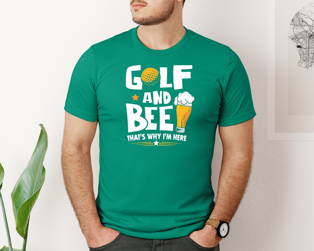 brand:Bella Canvas|color:Kelly|Funny Golf Beer Lover T Shirt Desin Graphic T-Shirt