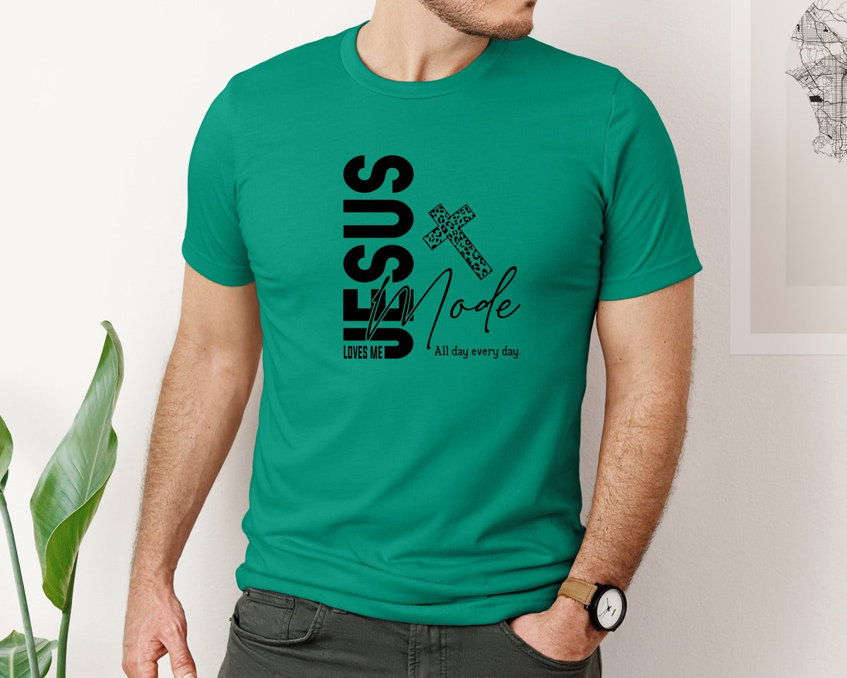 brand:Bella Canvas|color:Kelly|Jesus Loves Me Love Like Jesus Graphic T-Shirt