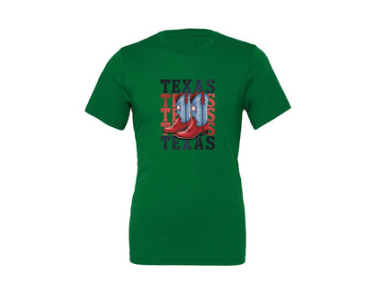 brand:Generic|color:Kelly|Texas Cowboy Boots Western Rodeo 4 Graphic T-Shirt