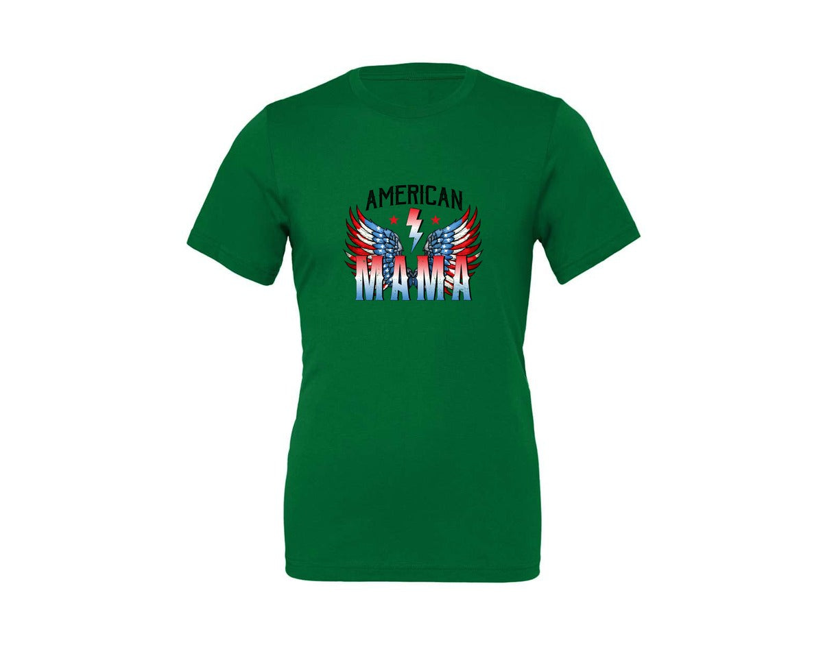 brand:Generic|color:Kelly|American Mama 4Th Of July Mom Graphic T-Shirt