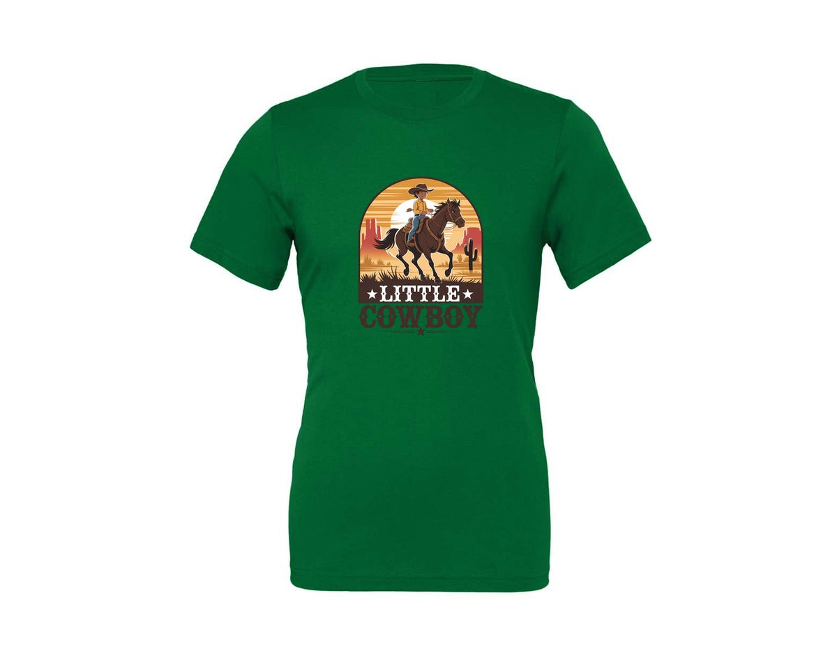 brand:Generic|color:Kelly|Little Cowboy Western Horse Riding Graphic T-Shirt
