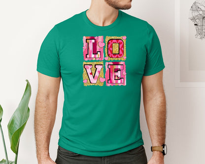 brand:Bella Canvas|color:Kelly|Pink Valentines Day Love Coquette Graphic T-Shirt