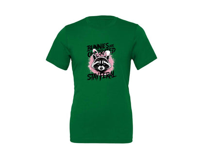 brand:Generic|color:Kelly|Bunnies Are Overrated Stay Feral 2 Graphic T-Shirt