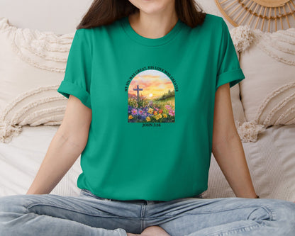 brand:Bella Canvas|color:Kelly|Floral Christian Bible Verse Graphic T-Shirt