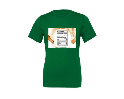 brand:Generic|color:Kelly|Easter Nutrition Facts Easter 2 Graphic T-Shirt