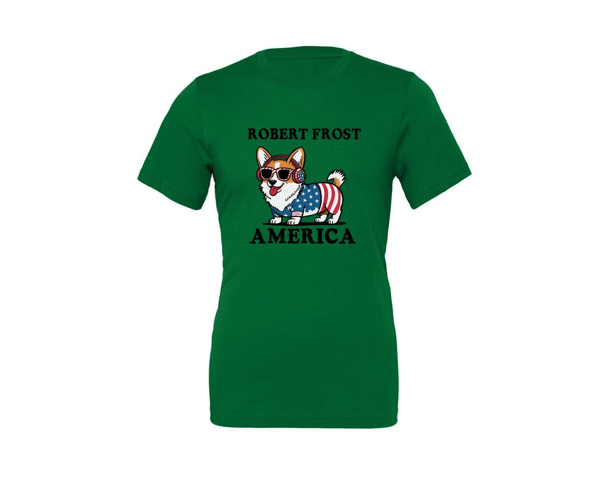 brand:Generic|color:Kelly|Corgi Dog 4Th Of July Graphic T-Shirt