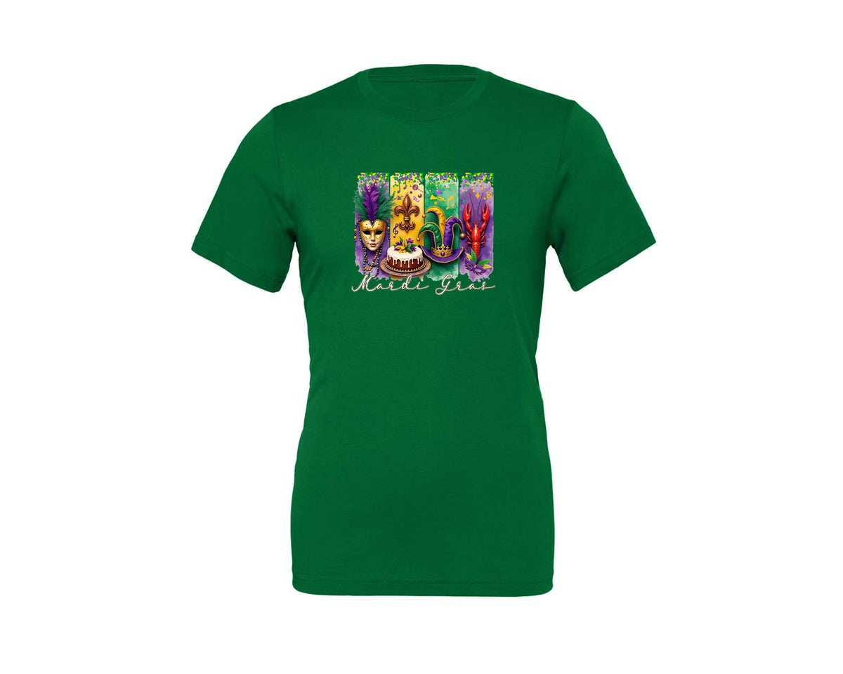 brand:Generic|color:Kelly|Mardi Gras Coquette 2 Graphic T-Shirt