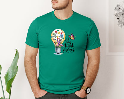 brand:Bella Canvas|color:Kelly|Autism Awareness Let Your Light Shine Graphic T-Shirt
