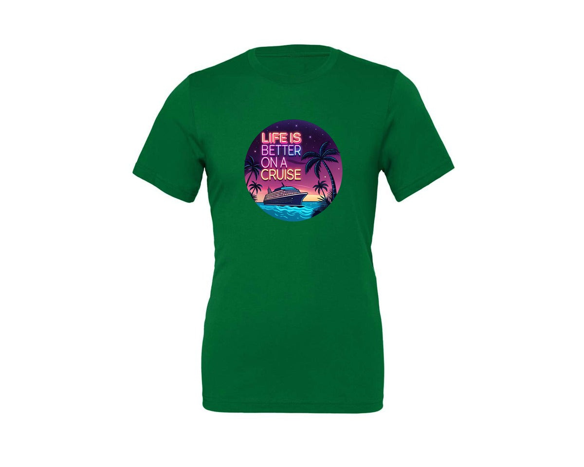 brand:Generic|color:Kelly|Life Is Batter On Cruise Ship Shirt 2 Graphic T-Shirt
