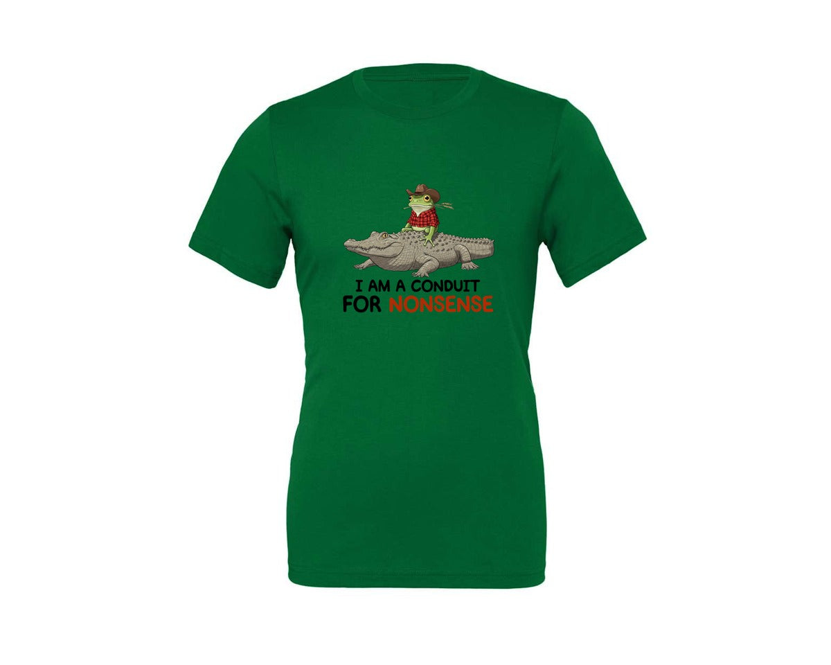 brand:Generic|color:Kelly|I Am A Conduit For Nonsense Frog And All Graphic T-Shirt