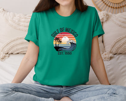 brand:Bella Canvas|color:Kelly|Gulf Of Mexico Sunset Graphic T-Shirt