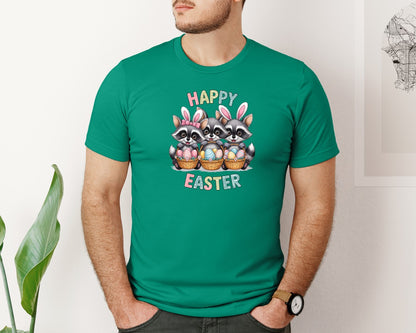 brand:Bella Canvas|color:Kelly|Feral Easter Raccoon Graphic T-Shirt