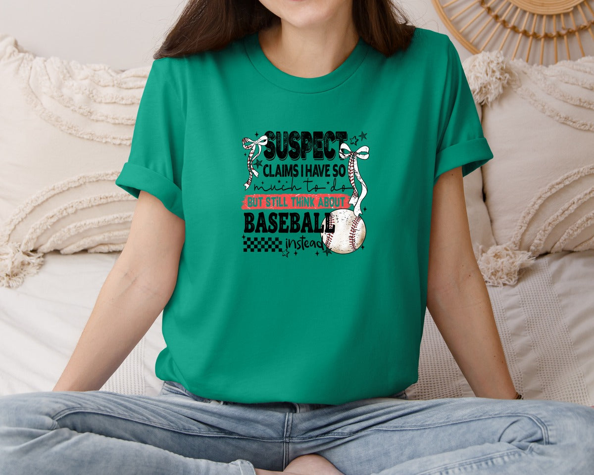 brand:Bella Canvas|color:Kelly|Baseball Bow Mom Quote Retro Distressed Graphic T-Shirt