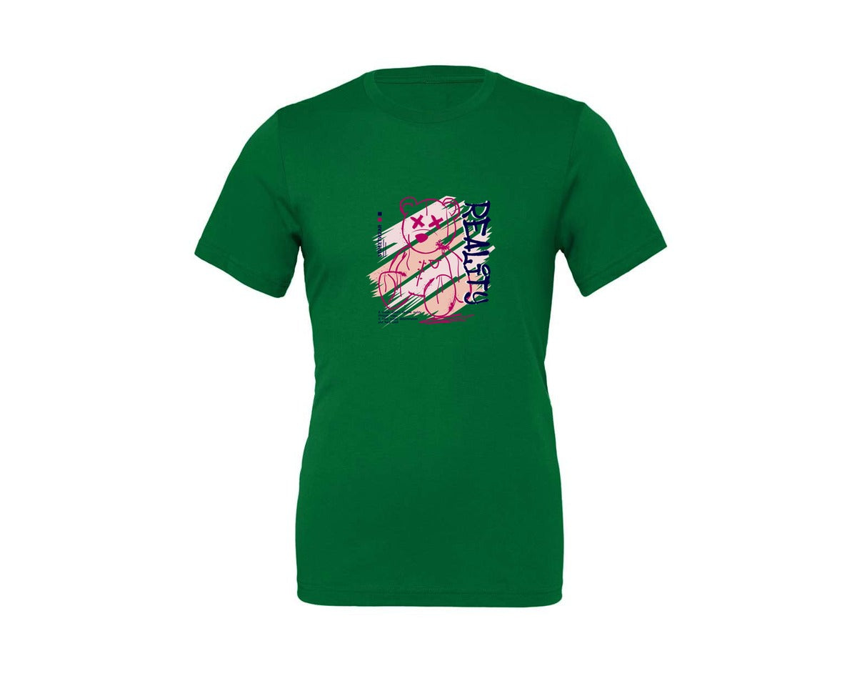 brand:Generic|color:Kelly|Reality Graffiti Bear Doll Streetwear Graphic T-Shirt