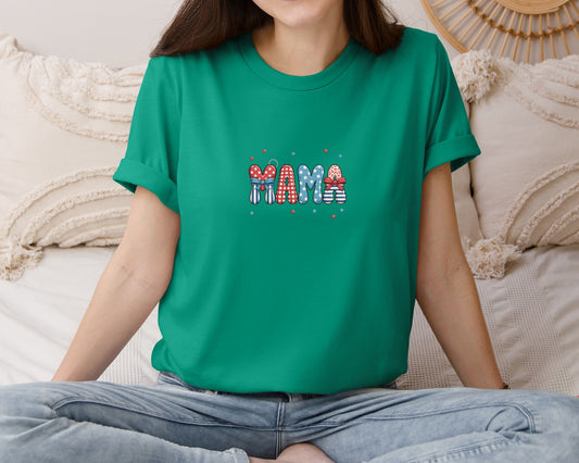 Mama Cute Patriotic 4Th Of July Graphic T-Shirt