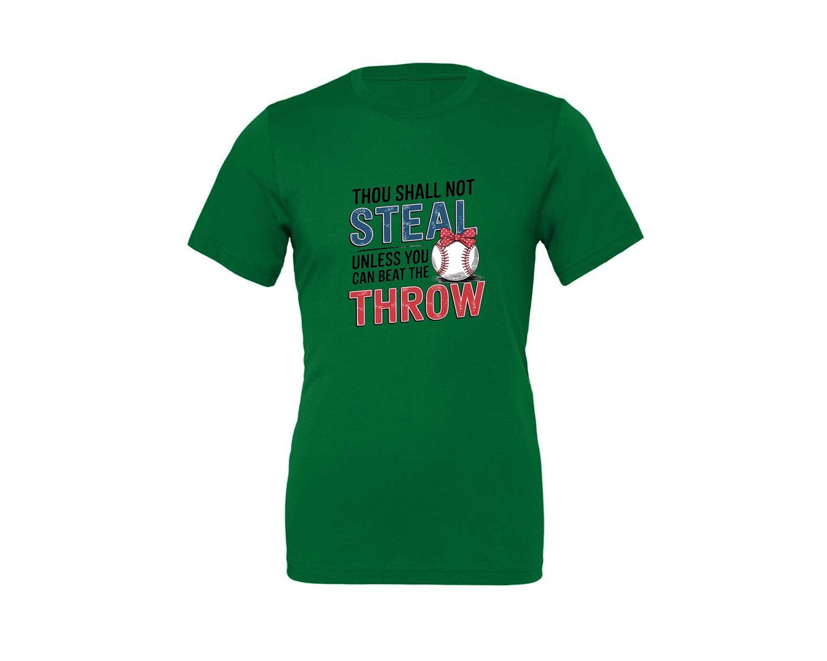 brand:Generic|color:Kelly|Baseball Thou Shall Not Steal Graphic T-Shirt