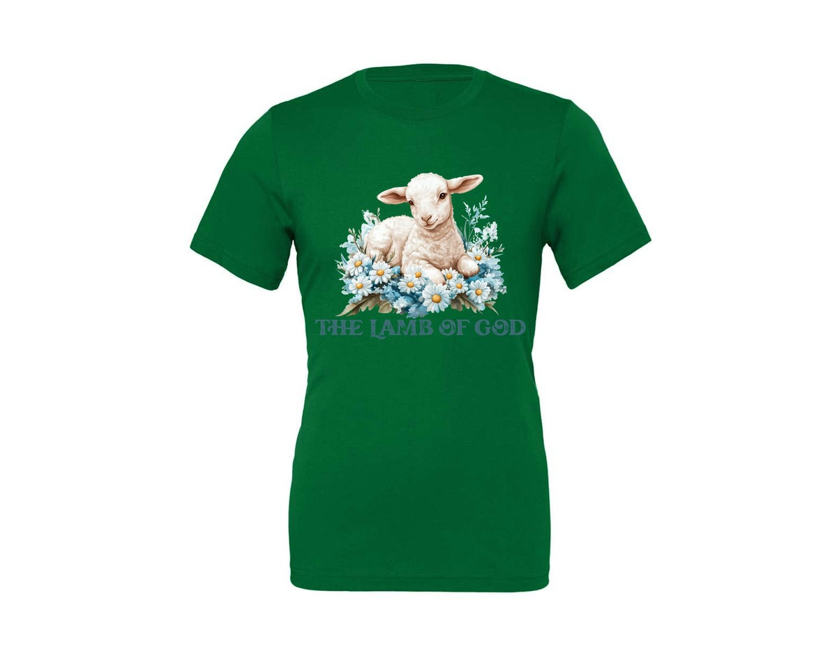 brand:Generic|color:Kelly|Easter Lamb Of God Christian Graphic T-Shirt