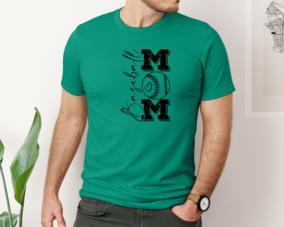 brand:Bella Canvas|color:Kelly|Baseball Mama 16 Graphic T-Shirt