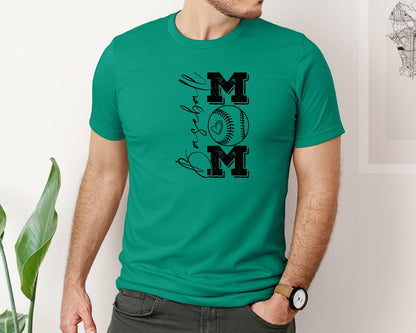 brand:Bella Canvas|color:Kelly|Baseball Mama 16 Graphic T-Shirt