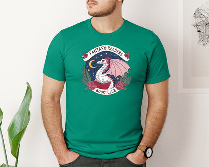 brand:Bella Canvas|color:Kelly|Fantasy Book Club Dragon Book Graphic T-Shirt