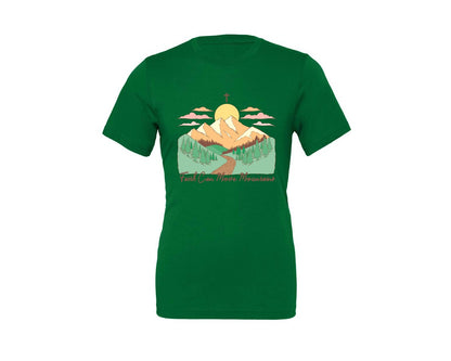 brand:Generic|color:Kelly|Faith Can Move Mountains Christian Quote 2 Graphic T-Shirt