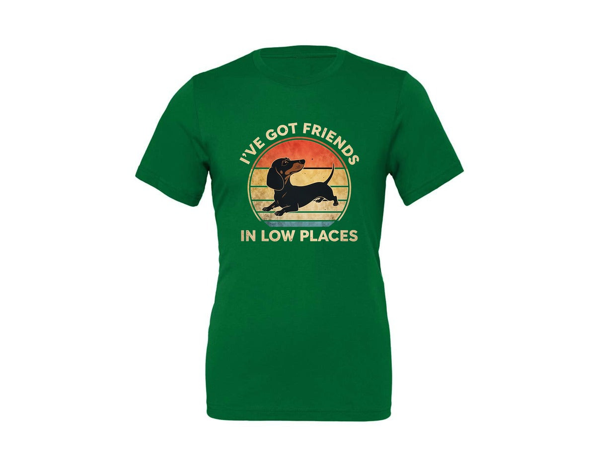 brand:Generic|color:Kelly|Dachshund Ive Got Friends In Low Places 2 Graphic T-Shirt