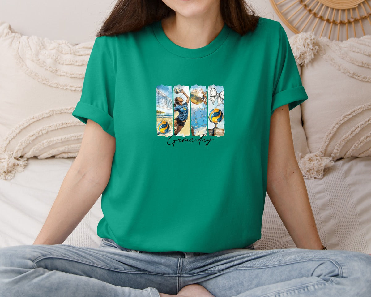 brand:Bella Canvas|color:Kelly|Volleyball Game Day 3 Graphic T-Shirt