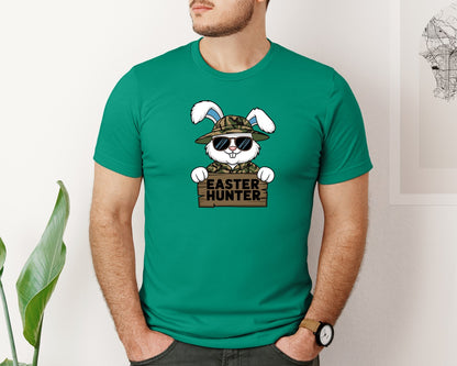 brand:Bella Canvas|color:Kelly|Easter Hunter Bunny Boy Bunny Graphic T-Shirt