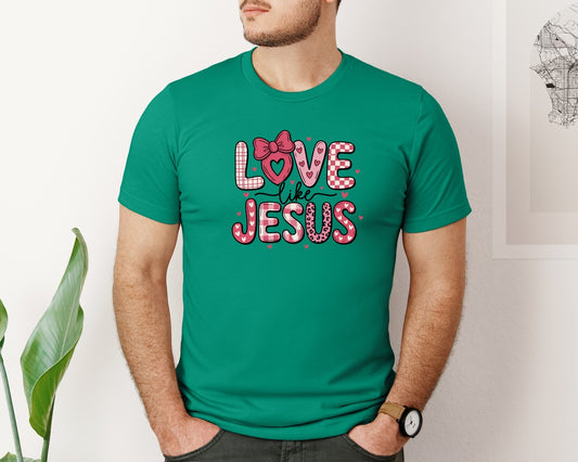 Christian Valentines Love Like Jesus Graphic T-Shirt