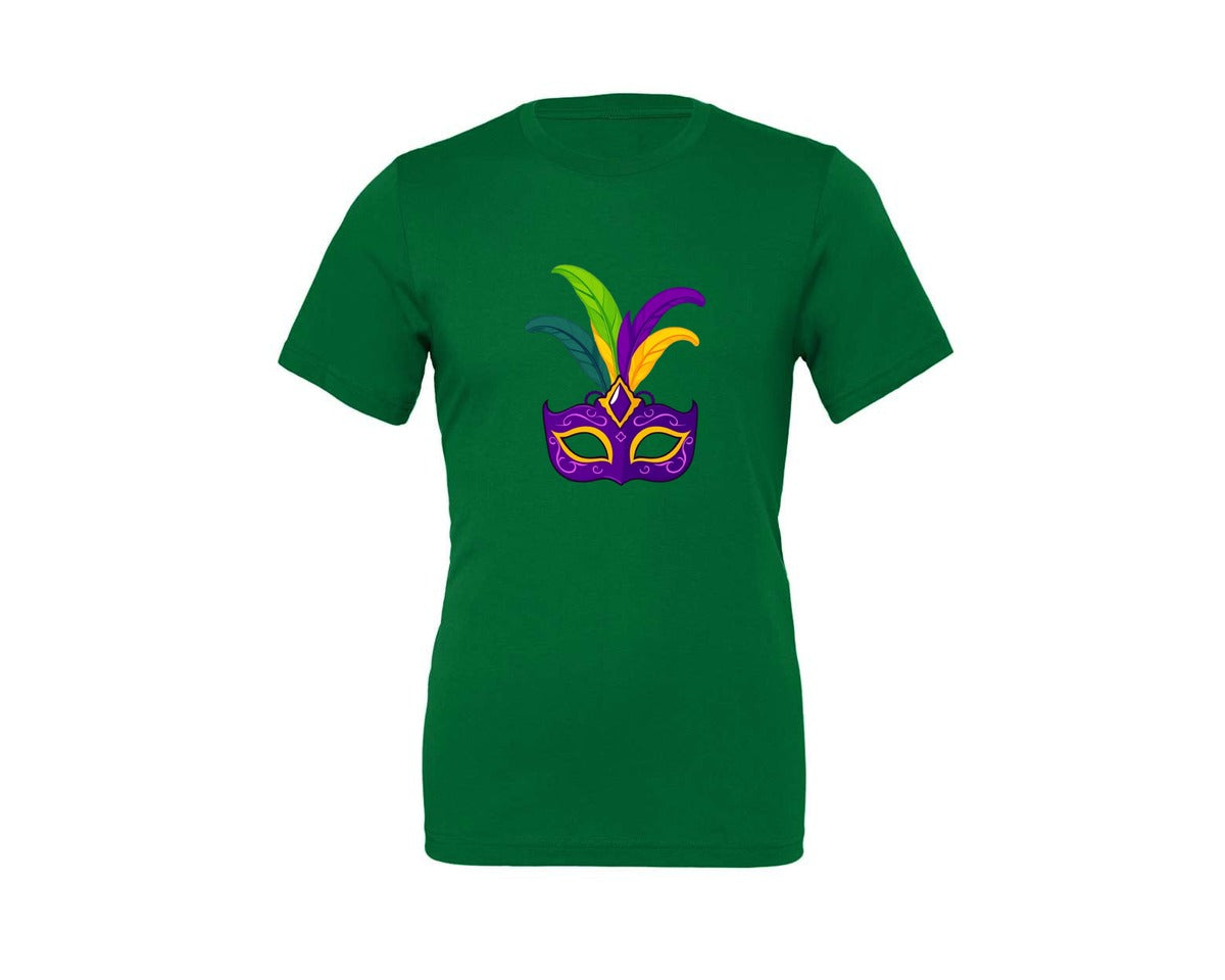 brand:Generic|color:Kelly|Mardi Gras Mask T Shirt Design 4 Graphic T-Shirt
