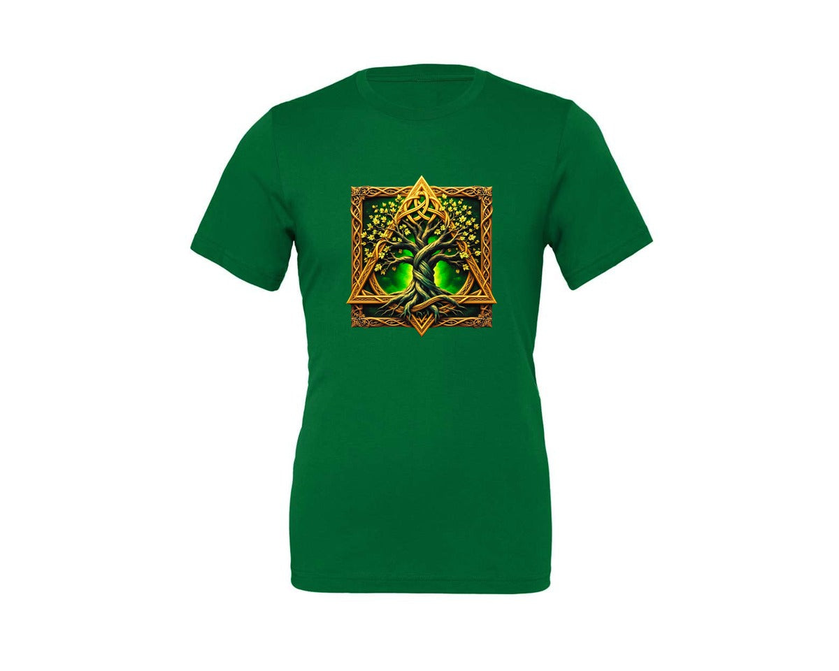 brand:Generic|color:Kelly|Celtic Tree Of Life Mystical Tree Graphic T-Shirt
