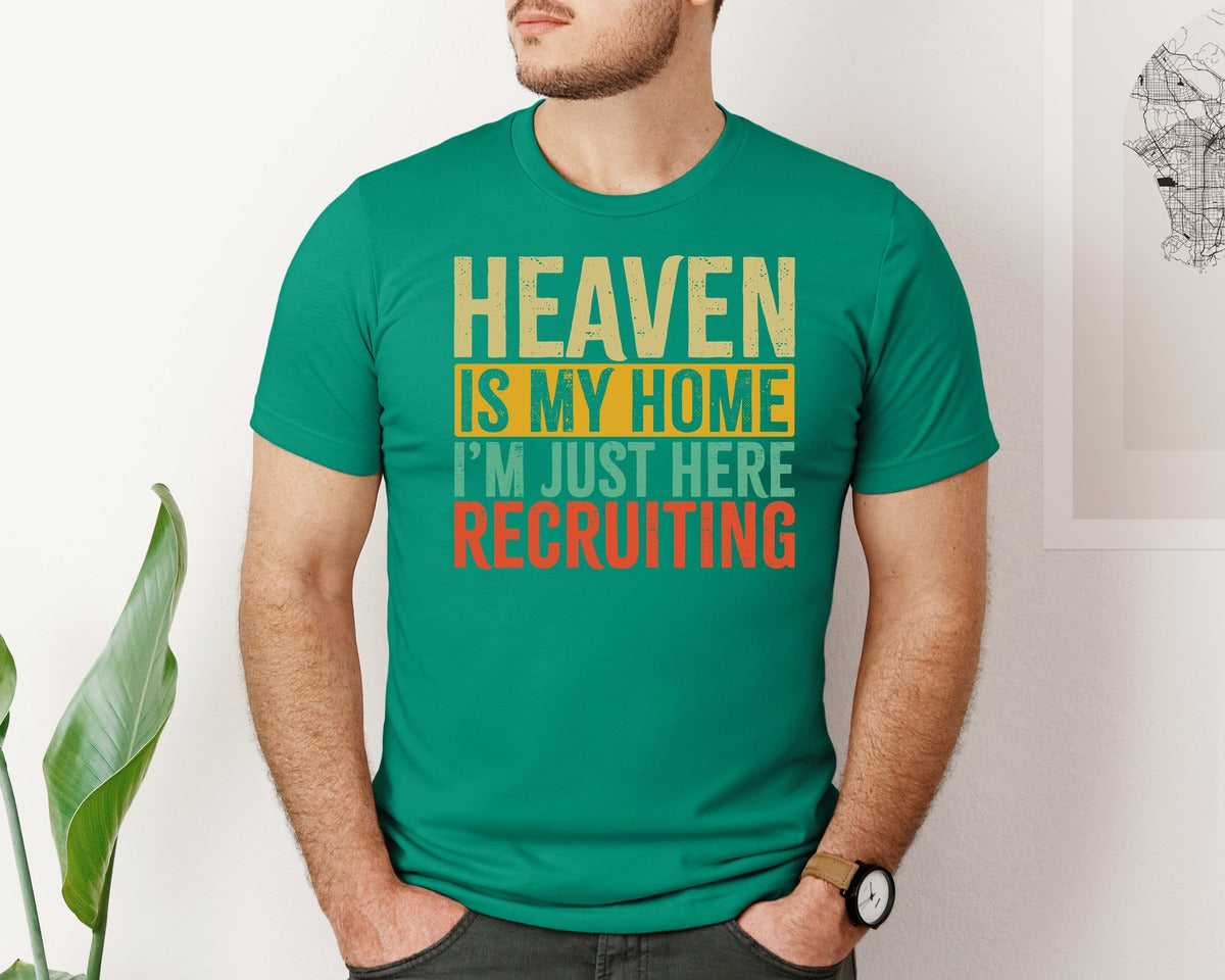 brand:Bella Canvas|color:Kelly|Heaven Is My Home Christian Religious 2 Graphic T-Shirt