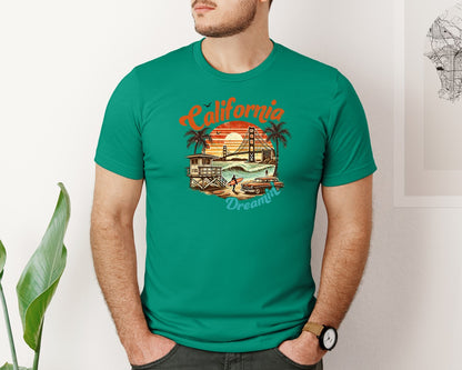 brand:Bella Canvas|color:Kelly|Summer California Dreamin Girls Trip Graphic T-Shirt