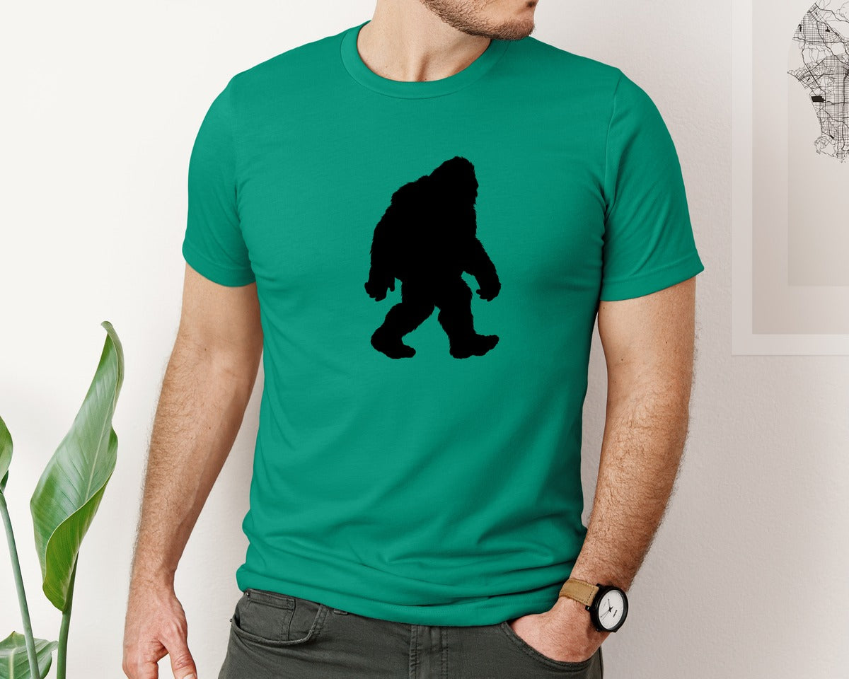 brand:Bella Canvas|color:Kelly|Bigfoot Sasquatch Figure Design Graphic T-Shirt