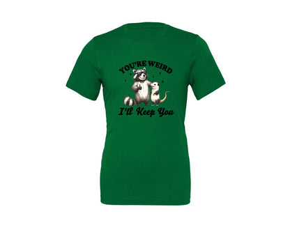 brand:Generic|color:Kelly|Sarcastic Funny Raccoon Possum Weird Graphic T-Shirt