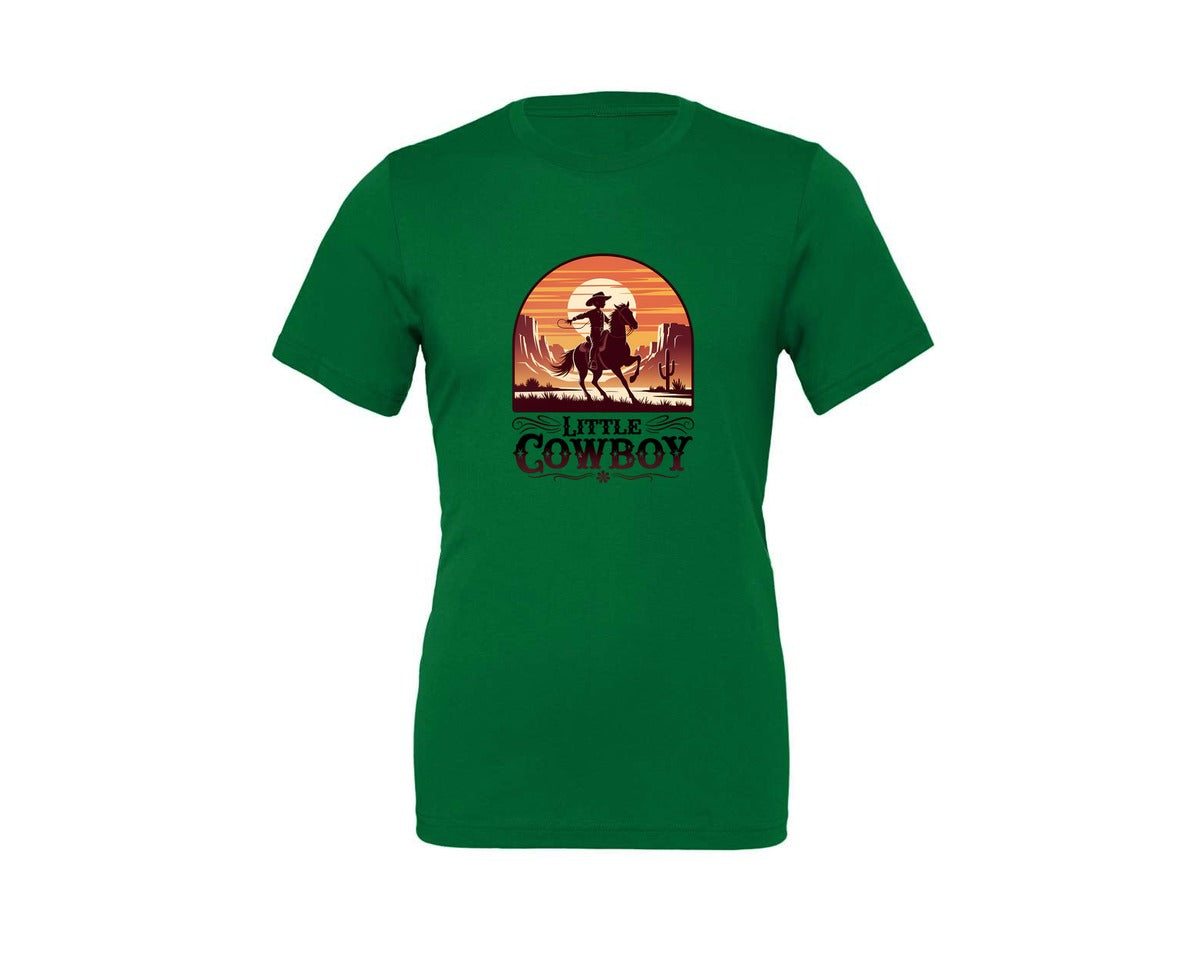 brand:Generic|color:Kelly|Little Cowboy Western Horse Riding 2 Graphic T-Shirt