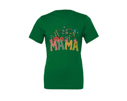 brand:Generic|color:Kelly|Mama Shirt Wildflowers Mama Shirt Graphic T-Shirt