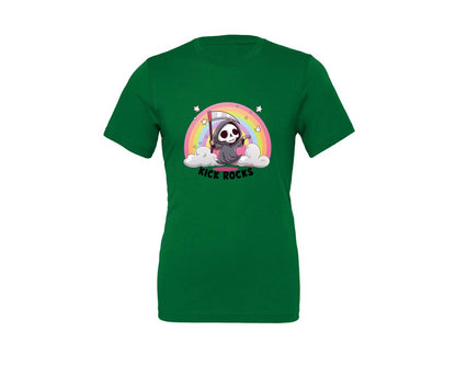 brand:Generic|color:Kelly|Kick Rocks Cute Grim Reaper Graphic T-Shirt