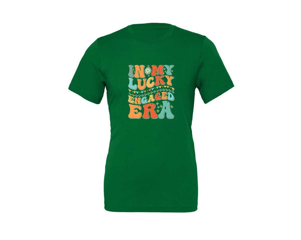 brand:Generic|color:Kelly|In My Lucky Engaged Era 2 Graphic T-Shirt