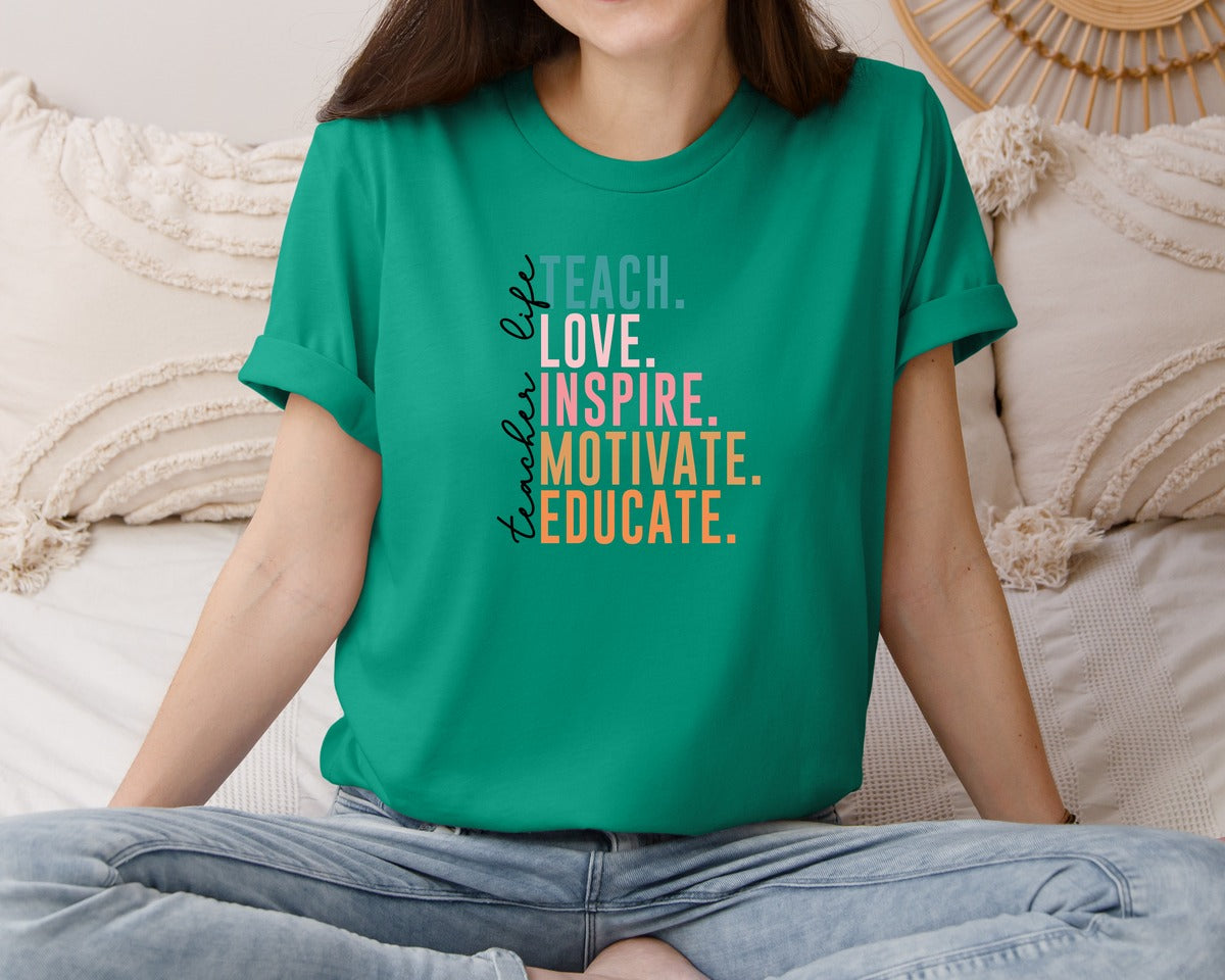 brand:Bella Canvas|color:Kelly|Teacher Teacher Appreciation 23 Graphic T-Shirt